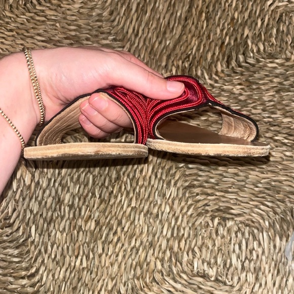 Ancient Greek Sandals Harness Embroidered Satin Slides - 40 - Picture 4 of 6